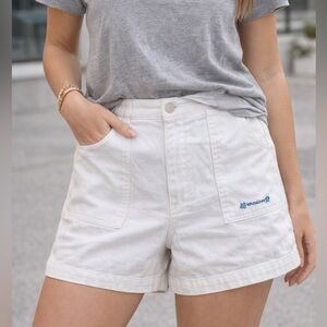 Vintage 90s White‎ Cotton Whitelies Shorts zip up